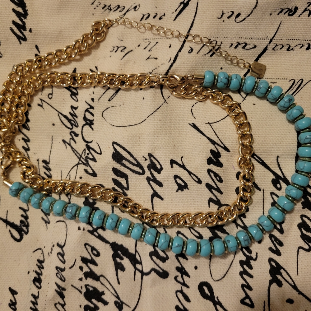 Park Lane Elegant Gold and Turquoise Necklace
